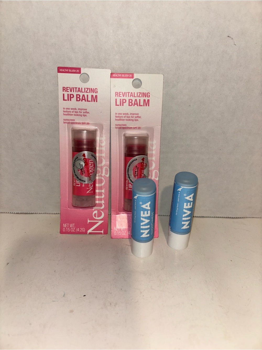 Neutrogena Revitalizing Lip Balm Stick Duo - Pink & Blue-Nivea Bundle